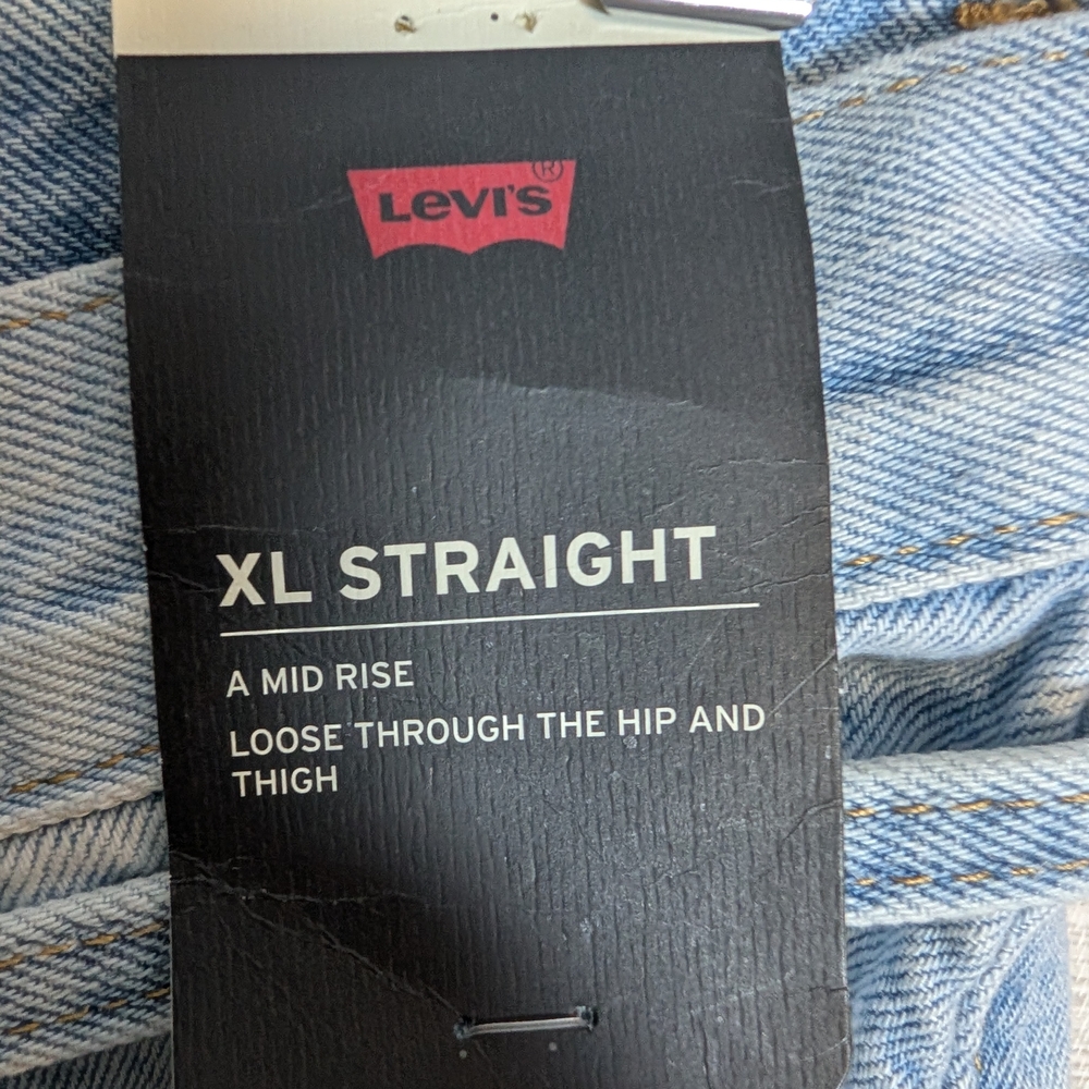 Free People Levi's XL Straight Karmas Coming Baggy Jeans Light Distressed NWT 28 - Picture 11 of 12